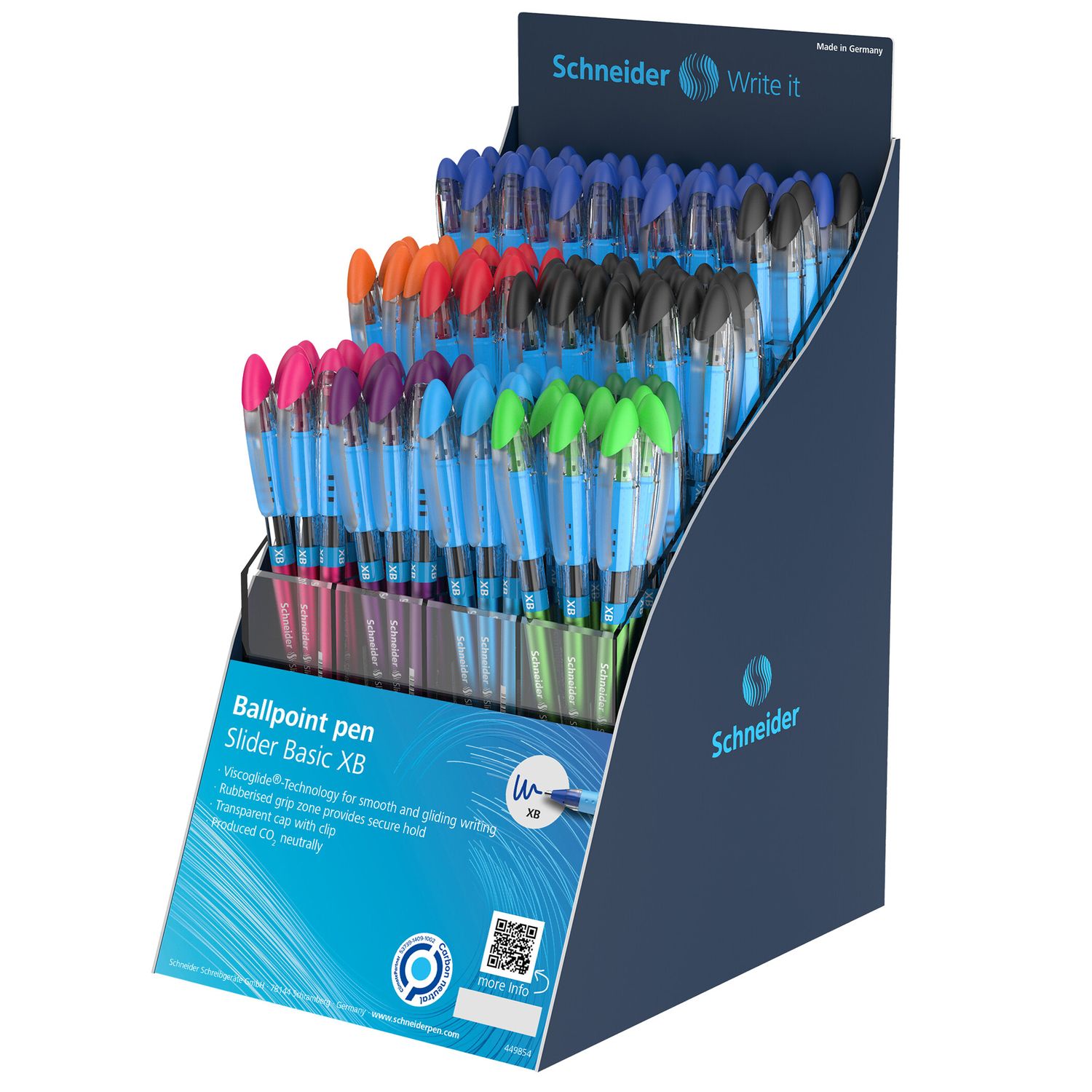 Penna sfera Slider Basic XB - colori assortiti - Schneider - expo 80 pezzi SCHNEIDER
