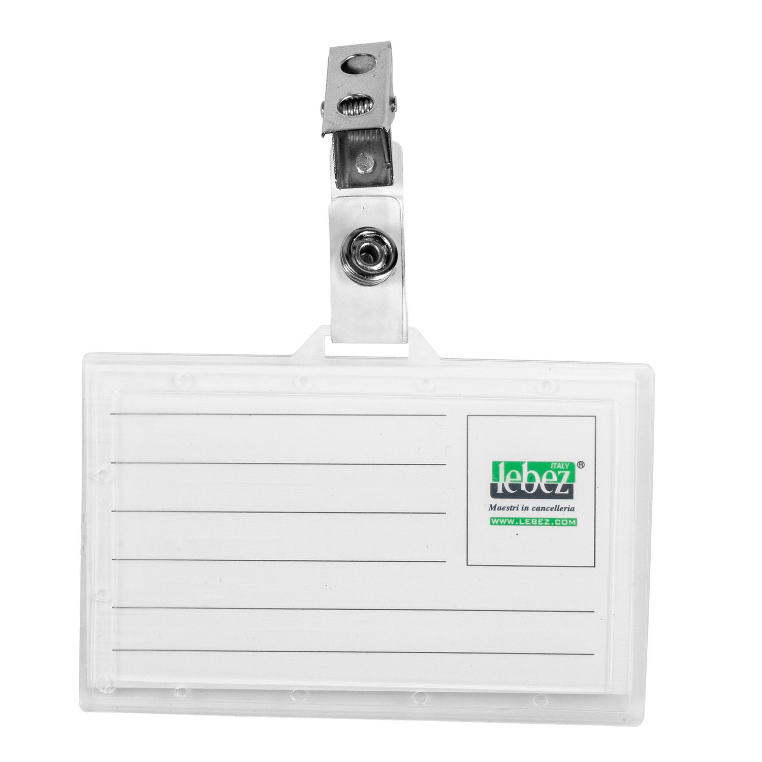 Portabadge con clip - PVC semirigido - 9 x 5,6 cm - Lebez LEBEZ