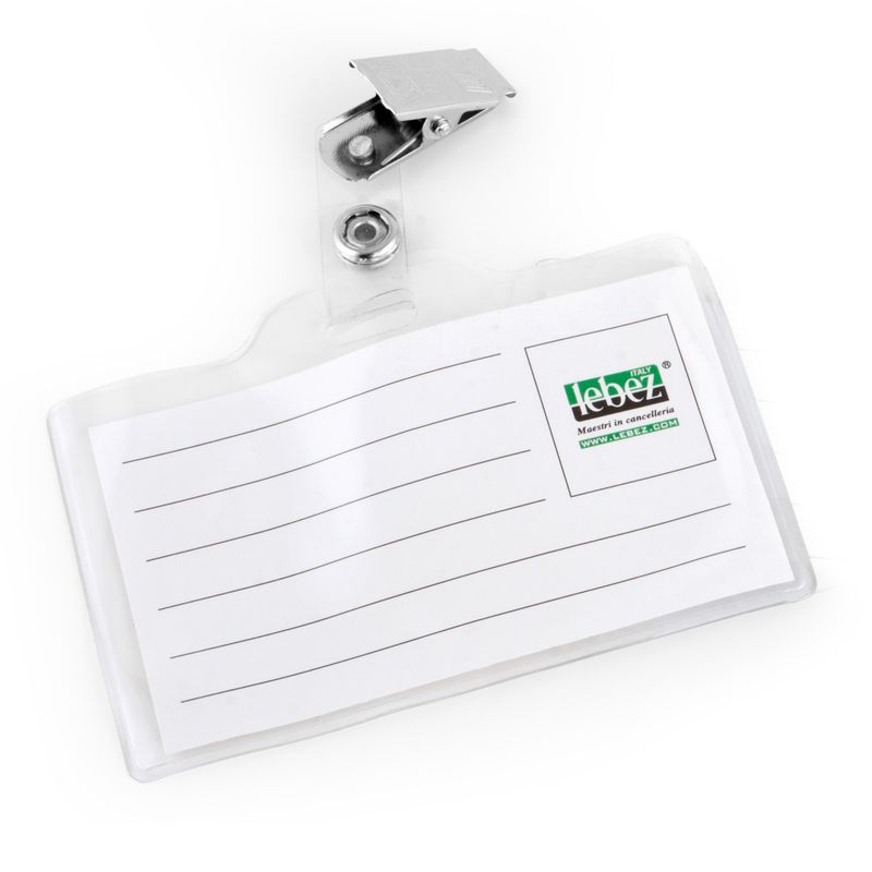 Portabadge con clip - 9,3 x 6 cm - Lebez - conf. 50 pezzi LEBEZ