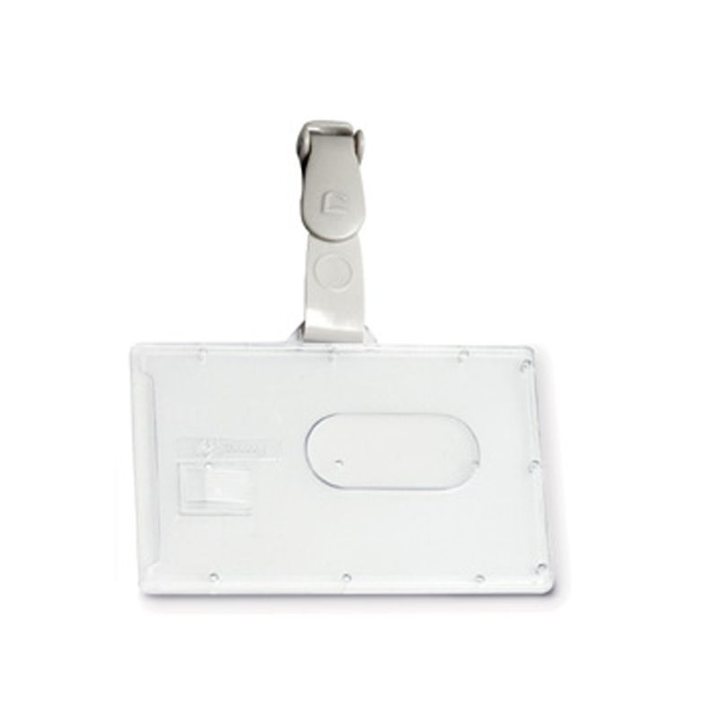 Portabadge rigido Pocket - clip in plastica - 5,3 x 8,5 cm - Fellowes FELLOWES