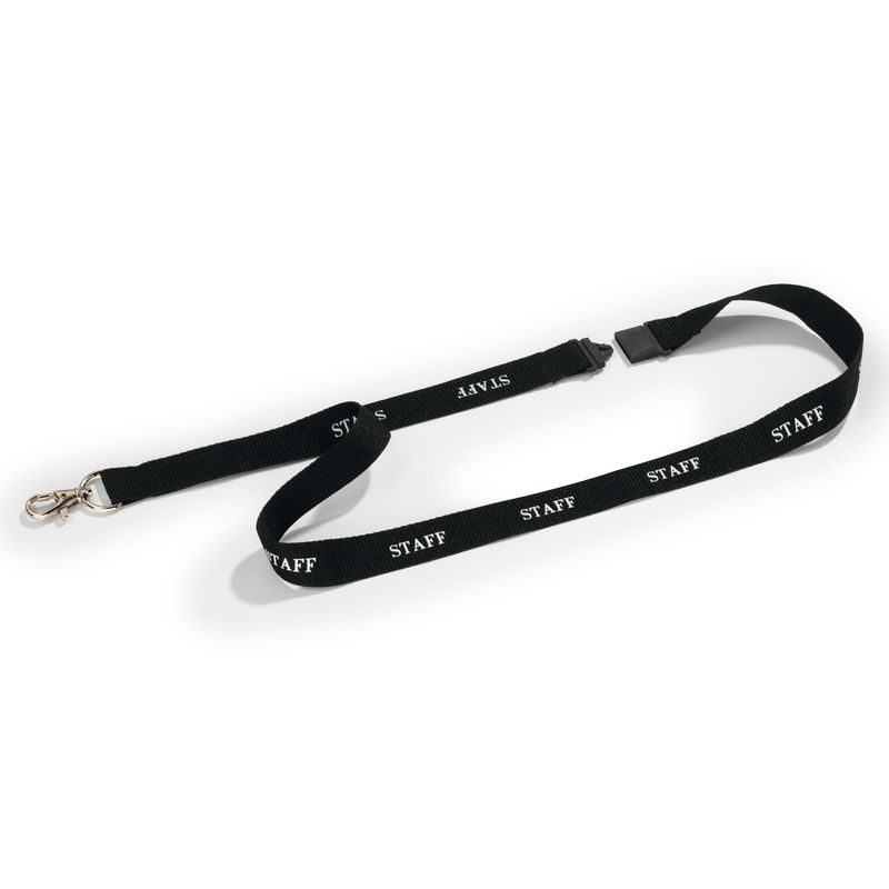 Cordoncini portabadge stampa staff - nero - 44 cm - Durable - conf. 10 pezzi DURABLE