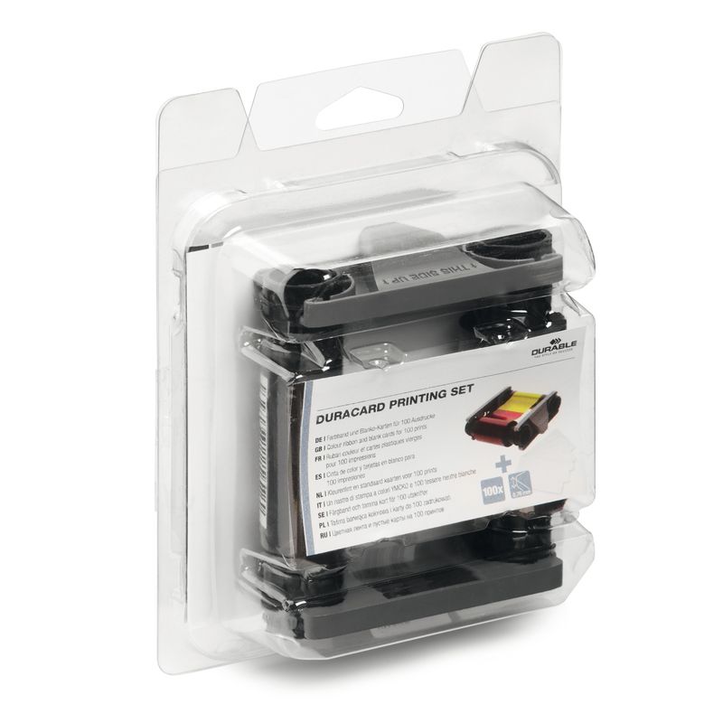 Kit di stampa per stampante Duracard ID 300 (nastro a colori + 100 tessere) - Durable DURABLE