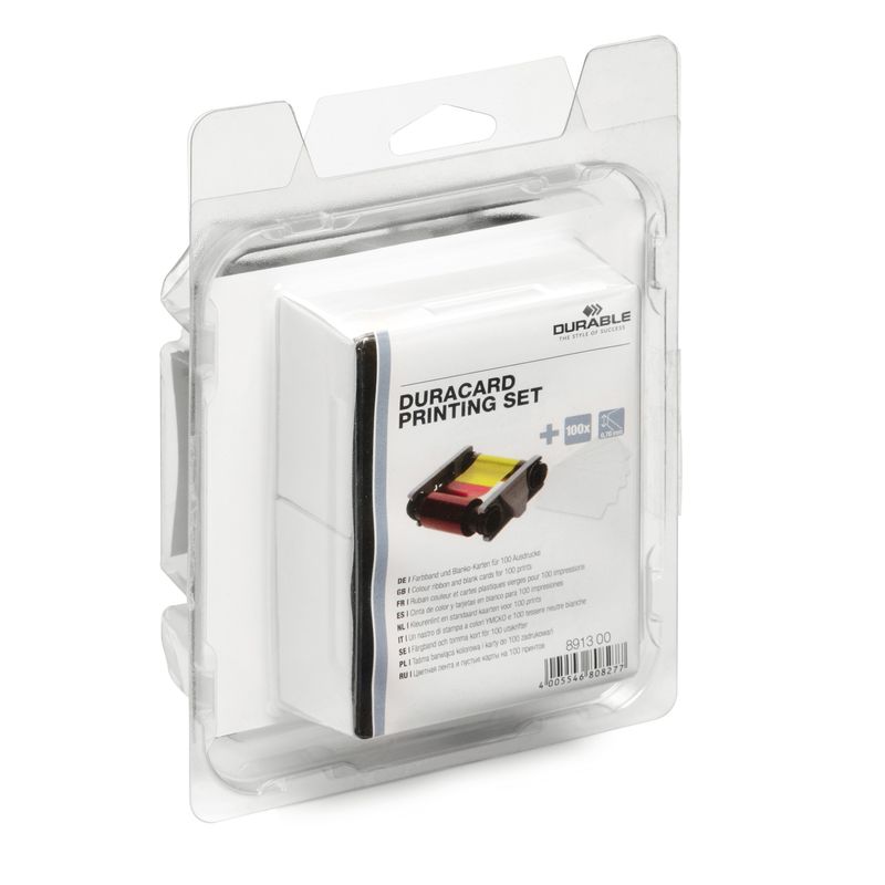 Kit di stampa per stampante Duracard ID 300 (nastro a colori + 100 tessere) - Durable DURABLE