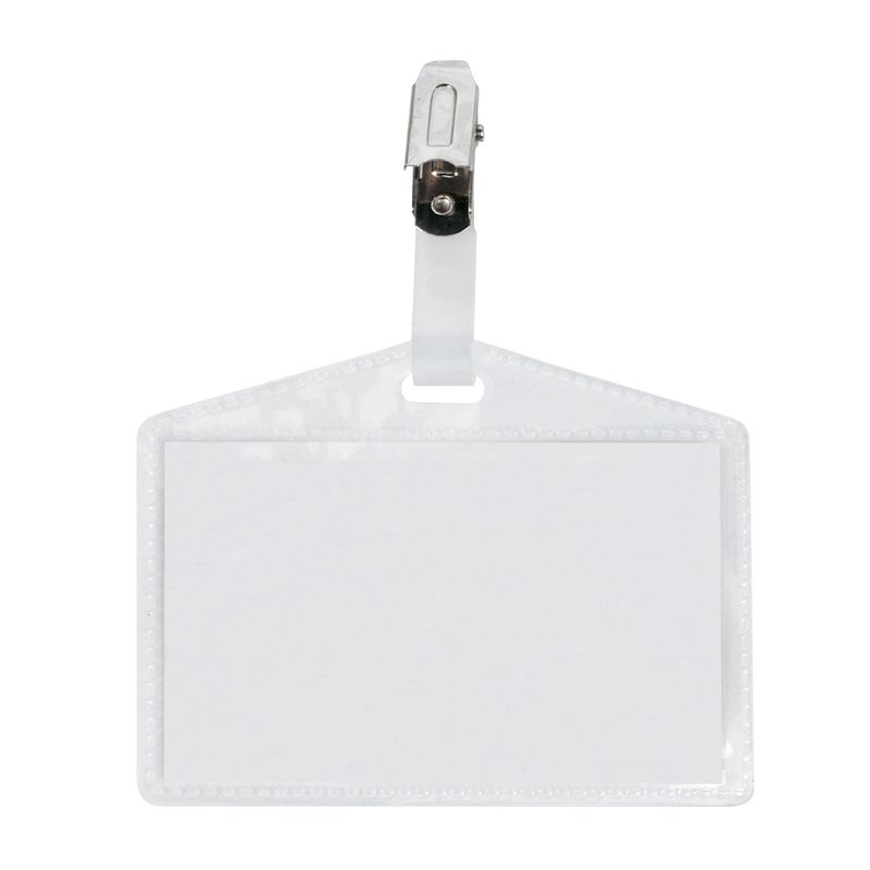 Portanome Pass 3P - clip in metallo - senza cartoncino - 9,5 x 6 cm - PP - buccia - Sei Rota - conf. 10 pezzi SEI ROTA