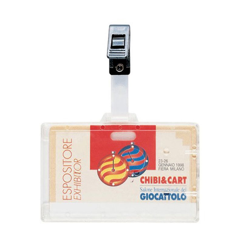 Portanome con clip in plastica - 9 x 6 cm - Favorit FAVORIT