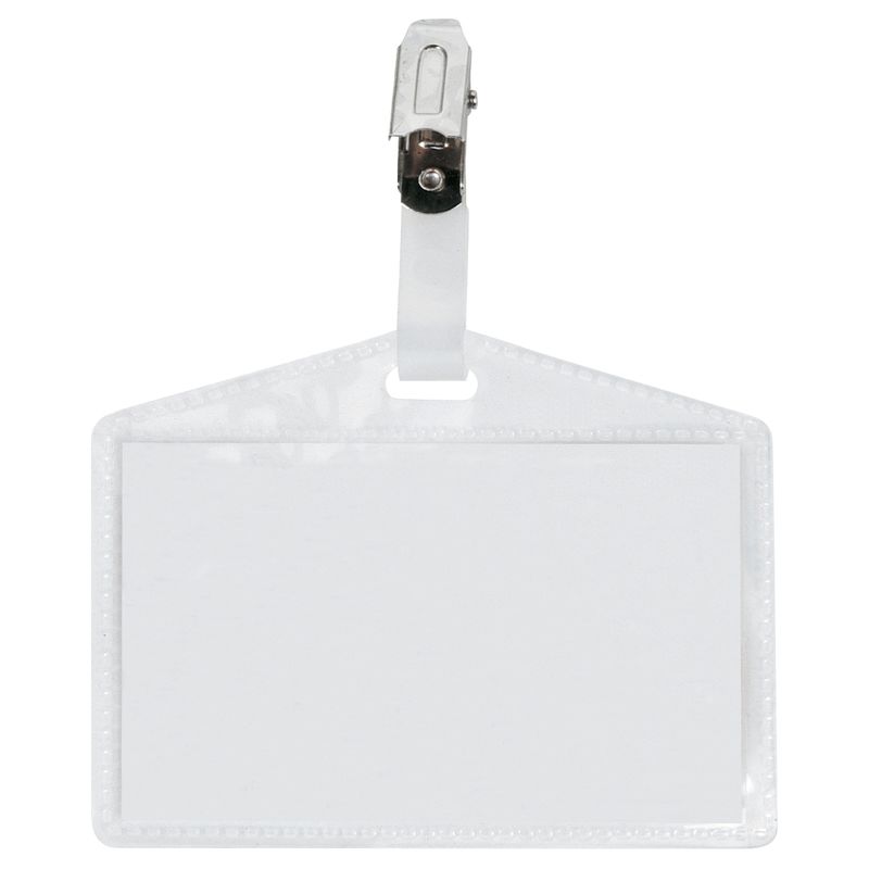 Portanome Pass 3P - clip in metallo - senza cartoncino - 9,5 x 6 cm - PP - buccia - Sei Rota - conf. 100 pezzi SEI ROTA