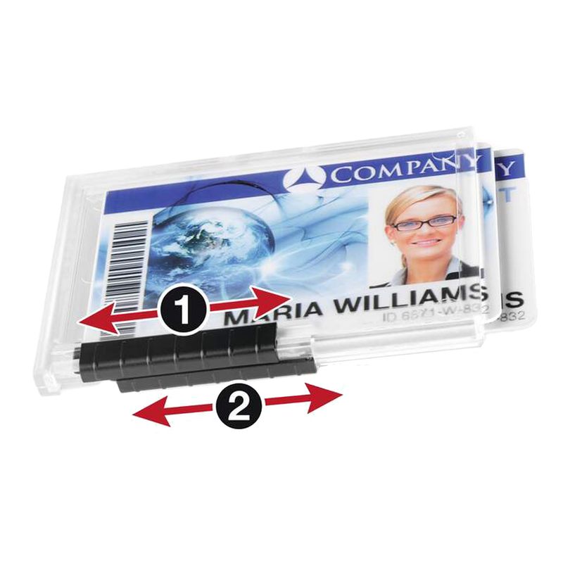 Portabadge PushBox Duo - 2 tessere inseribili - 5,4 x 8,7 cm - Durable - conf. 10 pezzi DURABLE