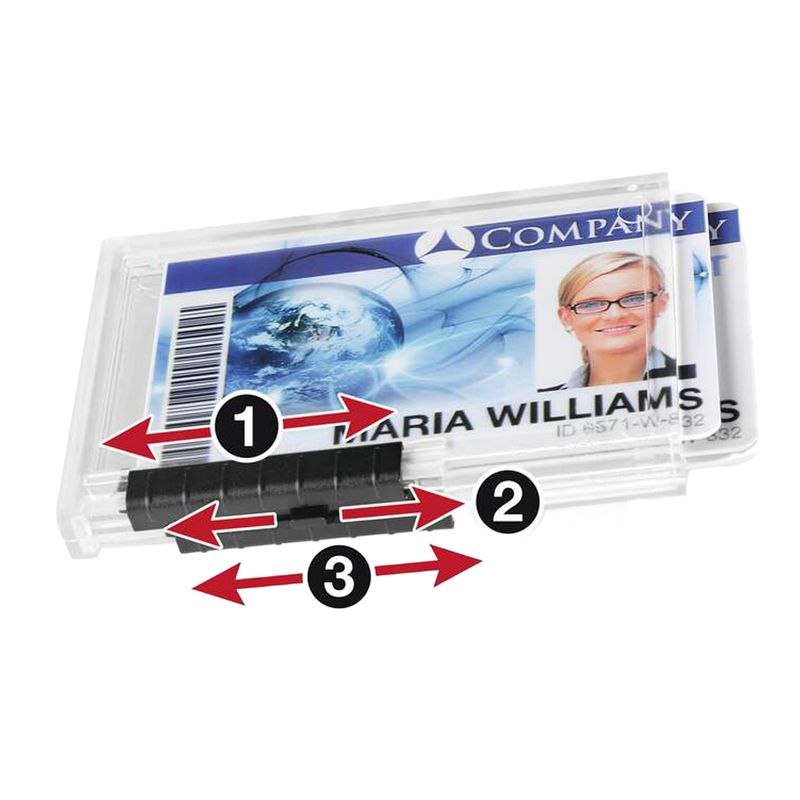 Portabadge PushBox Trio - 3 tessere inseribili - 5,4 x 8,7 cm - Durable - conf. 10 pezzi DURABLE