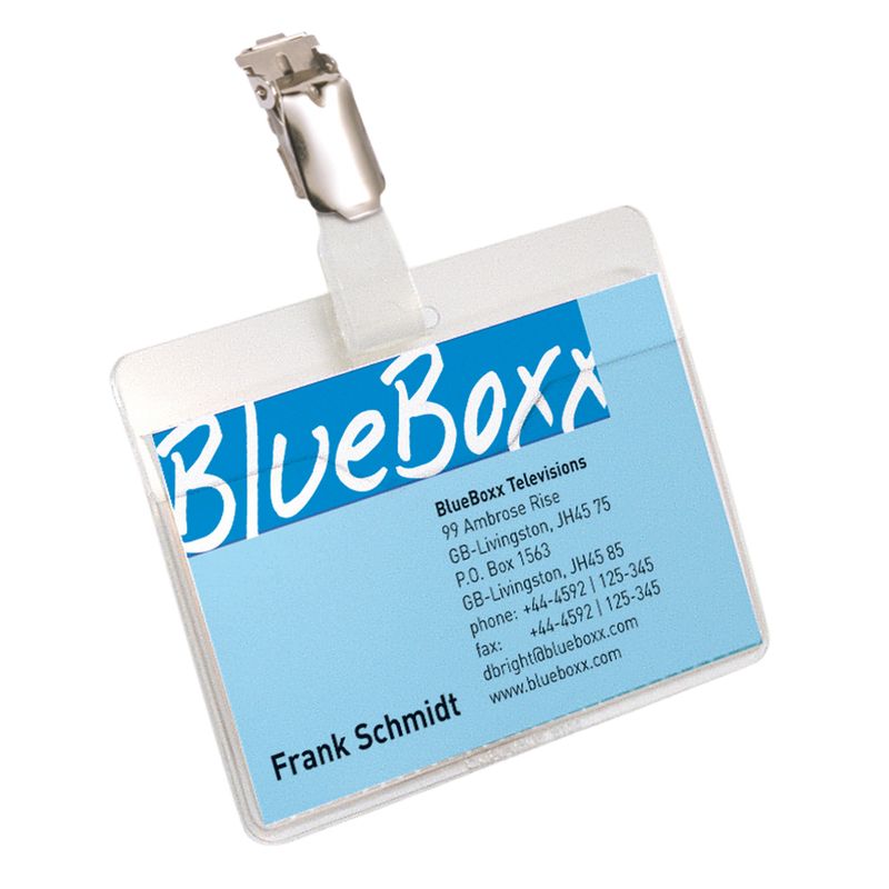Portanome a tasca aperta - clip in metallo - 6 x 9 cm - trasparente - Durable - conf. 25 pezzi DURABLE