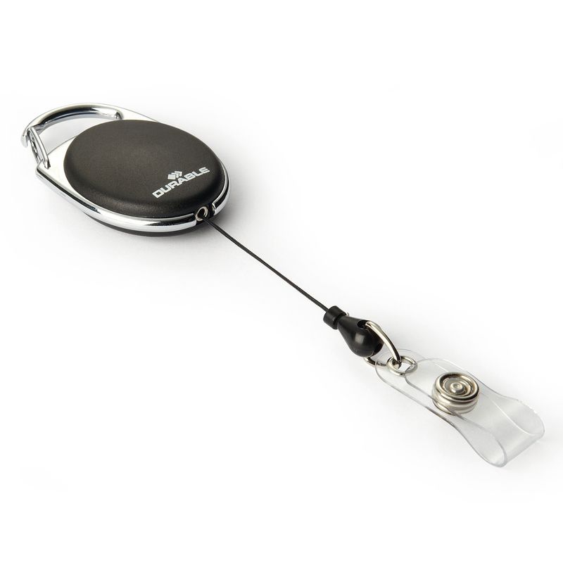 Chiocciola YO-YO Style per portabadge - nero - filo retrattile 80 cm - Durable - conf. 10 pezzi DURABLE