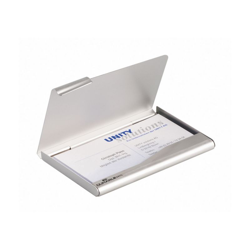 Porta biglietti da visita Business Card Box - 9x5,5 cm - alluminio - Durable DURABLE