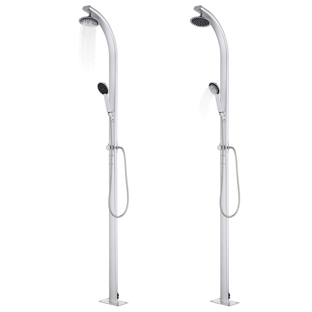 Doccia da Giardino con Base Grigia 220 cm in Alluminio vidaXL