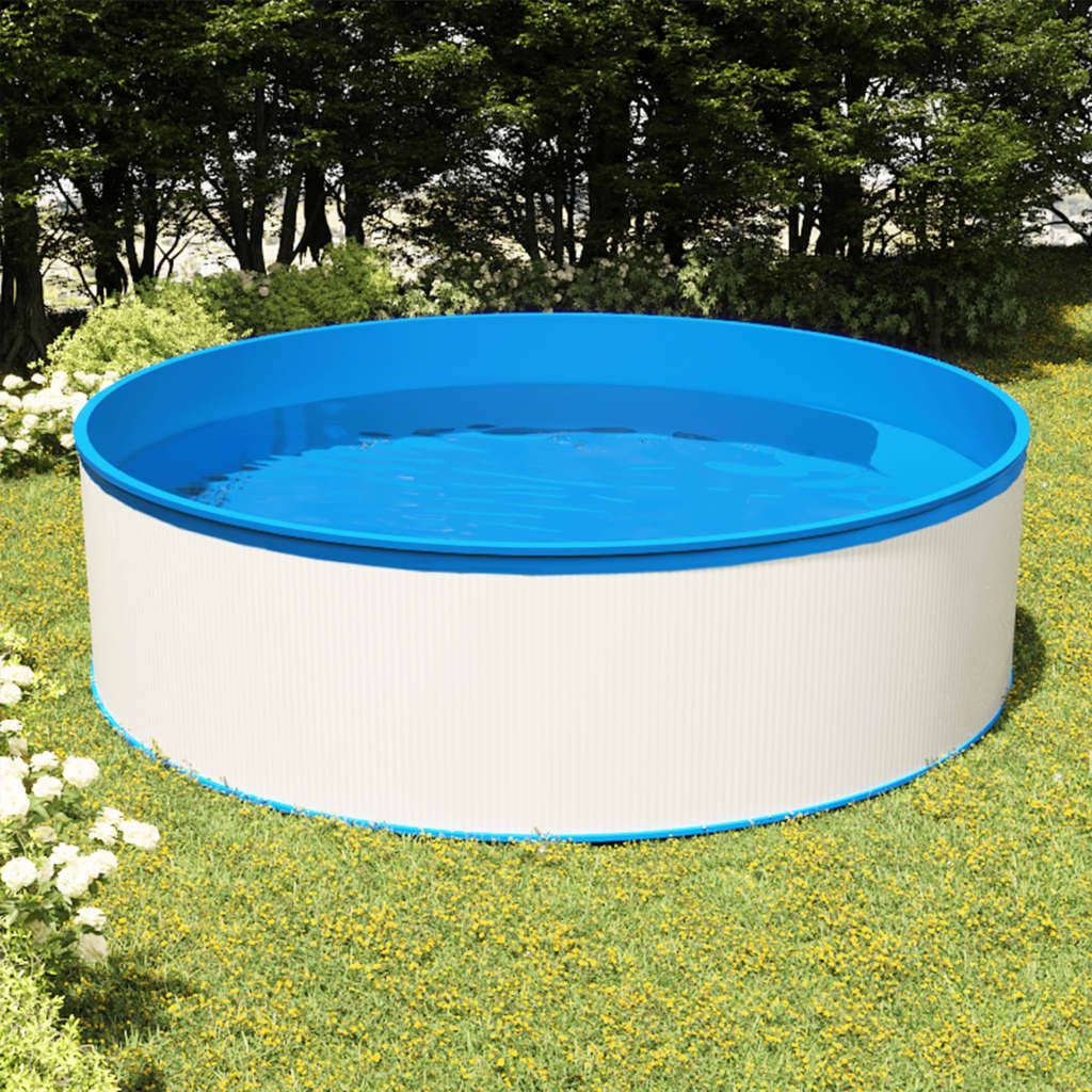 Piscina Fuori Terra con Skimmer e Pompa Sospesi 350x90cm Bianca vidaXL