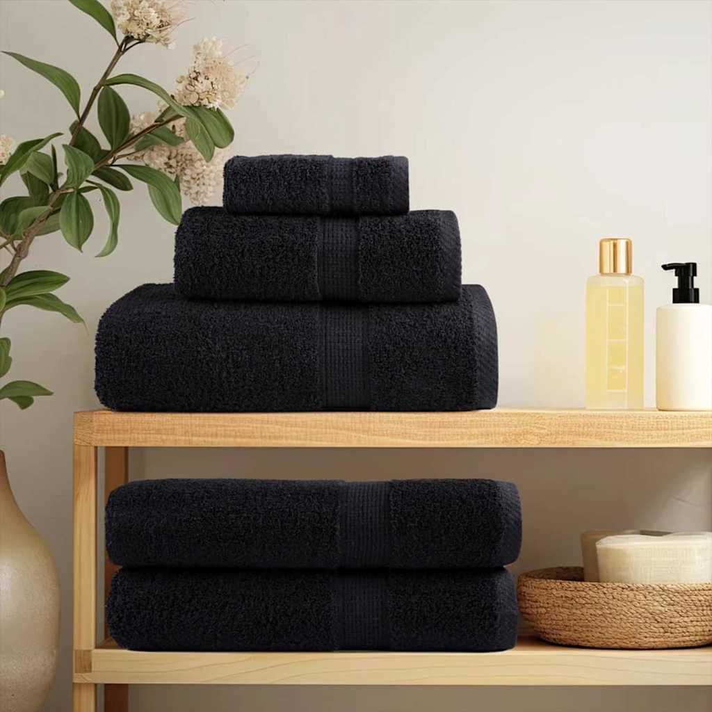 Asciugamano per Ospiti SOLUND 4 pcs Nero 15 x 21 cm 550 gsm vidaXL