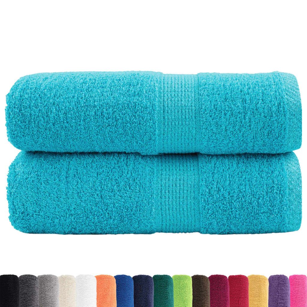 Asciugamani Premium SOLUND 2 pz Turchese 30x30 cm 600 g/m² vidaXL
