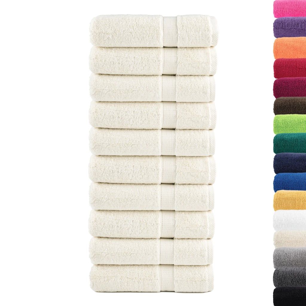 Asciugamani da bagno Premium SOLUND 10 pz Crema 100x150 cm 600 g/m² vidaXL