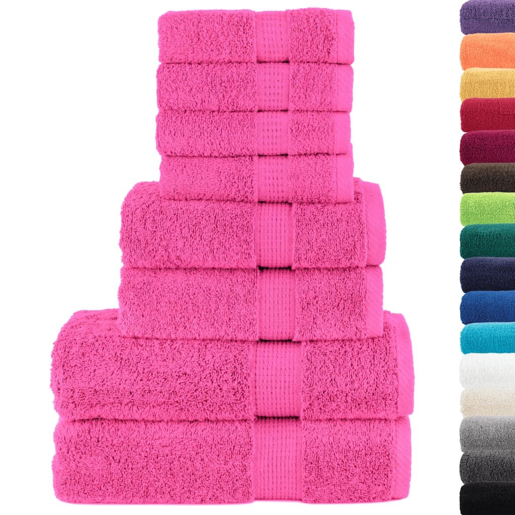 Set ASciugamani SOLUND 8 pz Rosa 600 gsm vidaXL