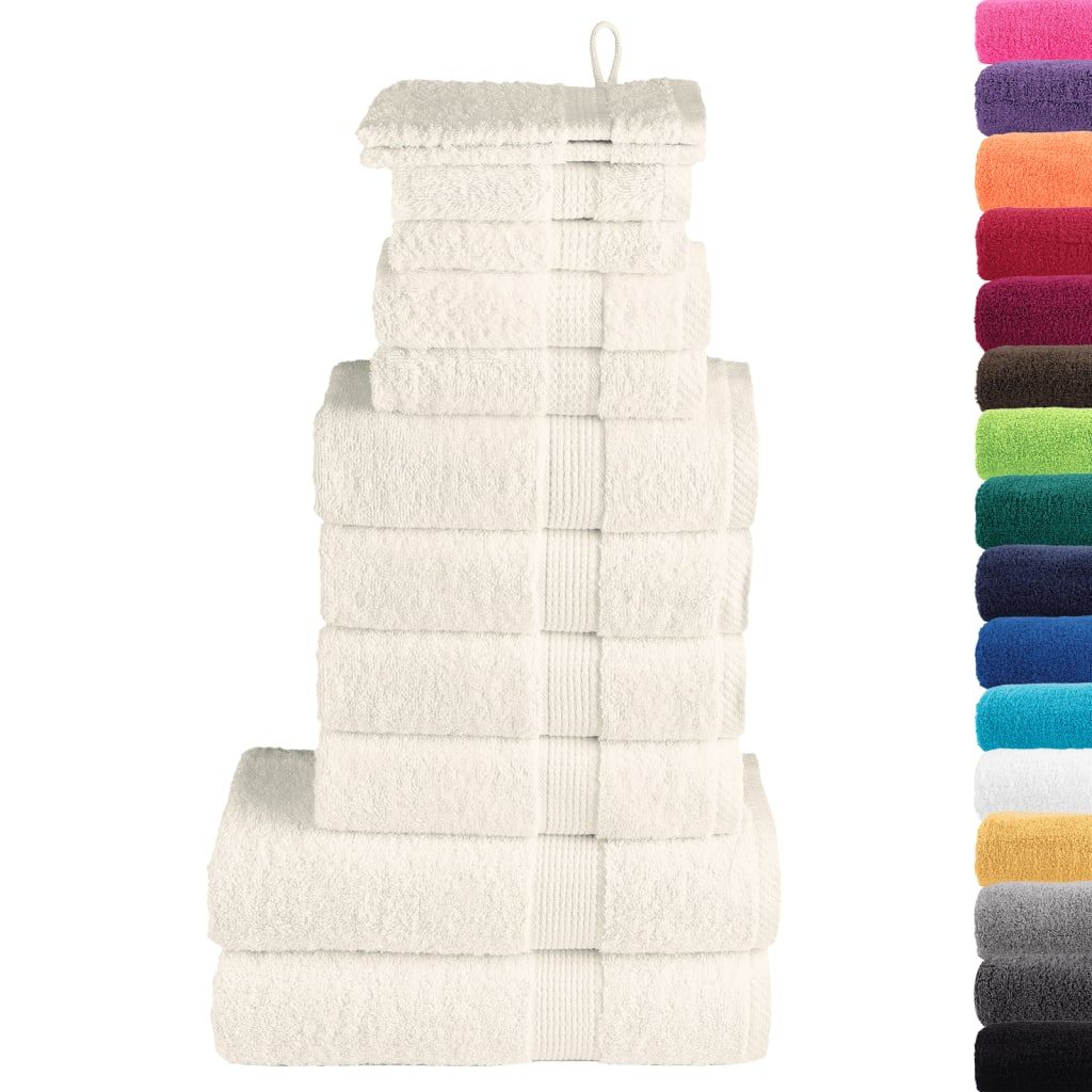 Set ASciugamani SOLUND 12 pz Crema 600 gsm vidaXL
