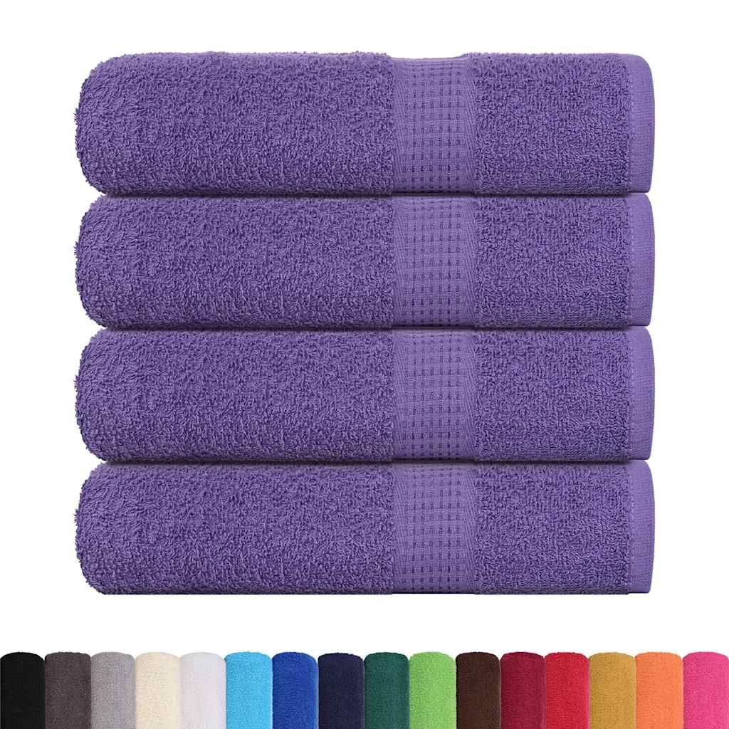 Asciugamani FROGN 4 pz Viola 50x100 cm 360 g/m² vidaXL