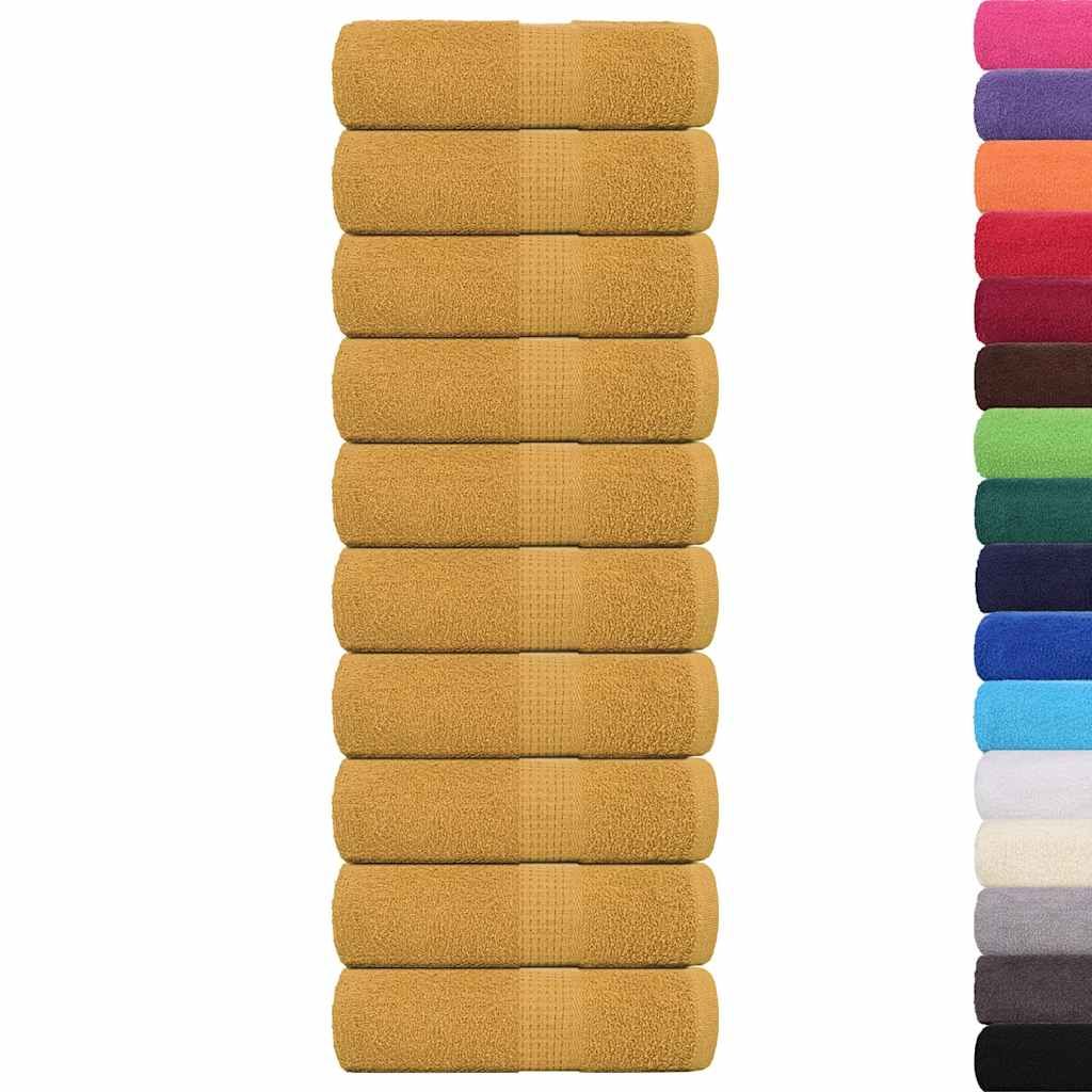 Asciugamani per ospiti FROGN 10 pz Oro 30x50 cm 360 g/m² vidaXL