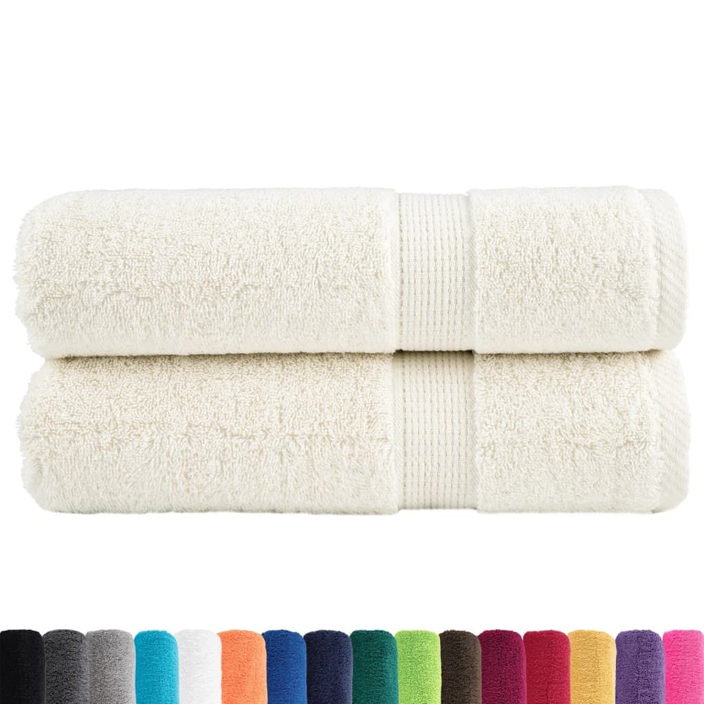 Asciugamani da Bagno SOLUND 2 pz Crema 50x100 cm 600 g/m² vidaXL