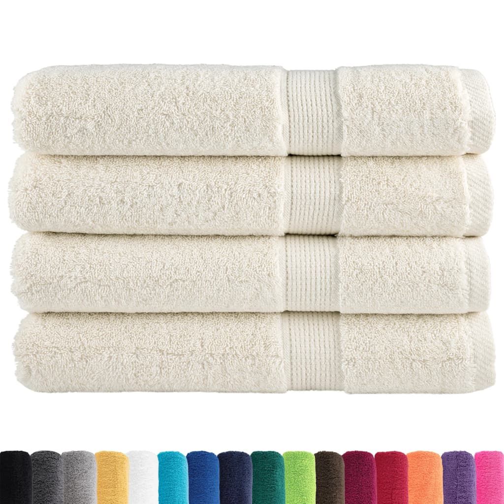 Asciugamani Premium SOLUND 4 pz Crema 100x200 cm 600 g/m² vidaXL
