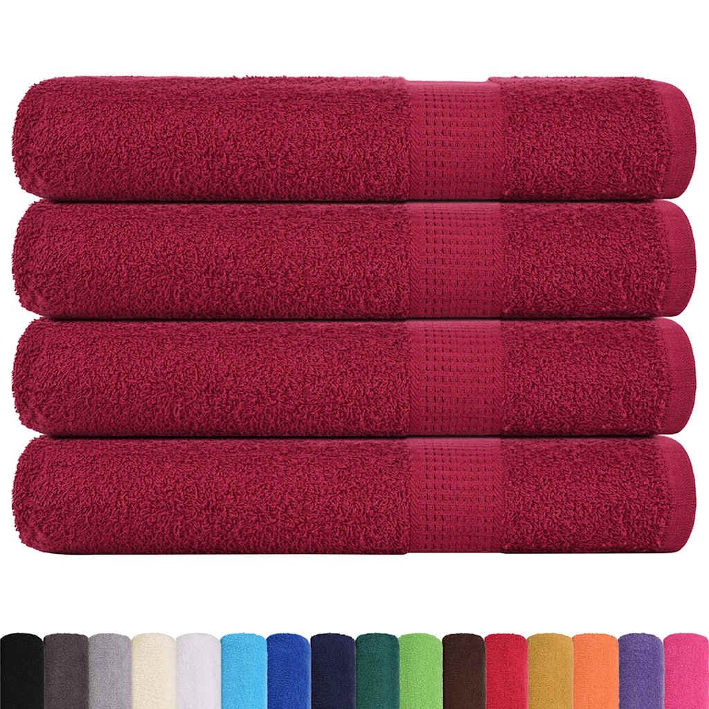 Asciugamani per sauna FROGN 4 pz Bordeaux 80x200 cm 360 g/m² vidaXL