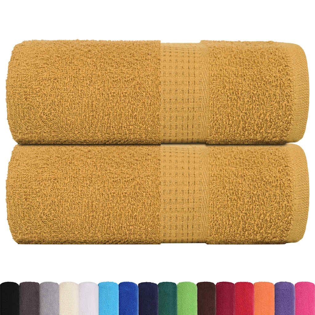 Asciugamani FROGN 2 pz Oro 30x30 cm 360 g/m² vidaXL