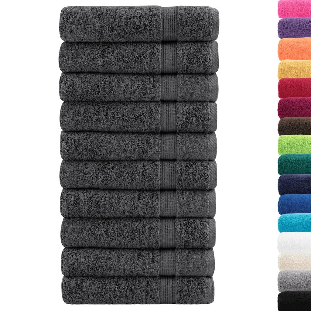 Asciugamani Premium SOLUND 10 pz Antracite 50x100 cm 600 g/m² vidaXL