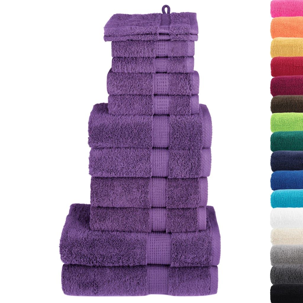 Set ASciugamani SOLUND 12 pz Viola 600 gsm vidaXL