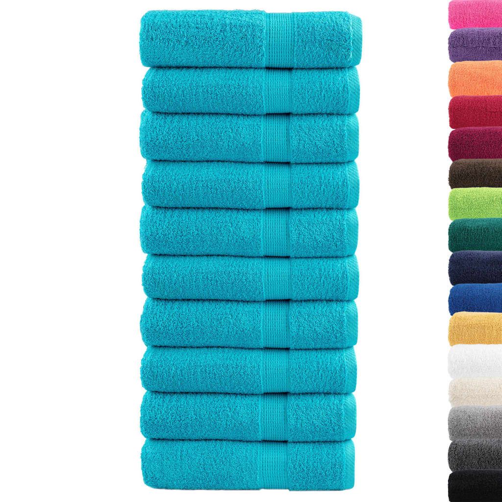 Asciugamani Doccia SOLUND 10 pz Turchesi 70x140cm 600 g/m² vidaXL