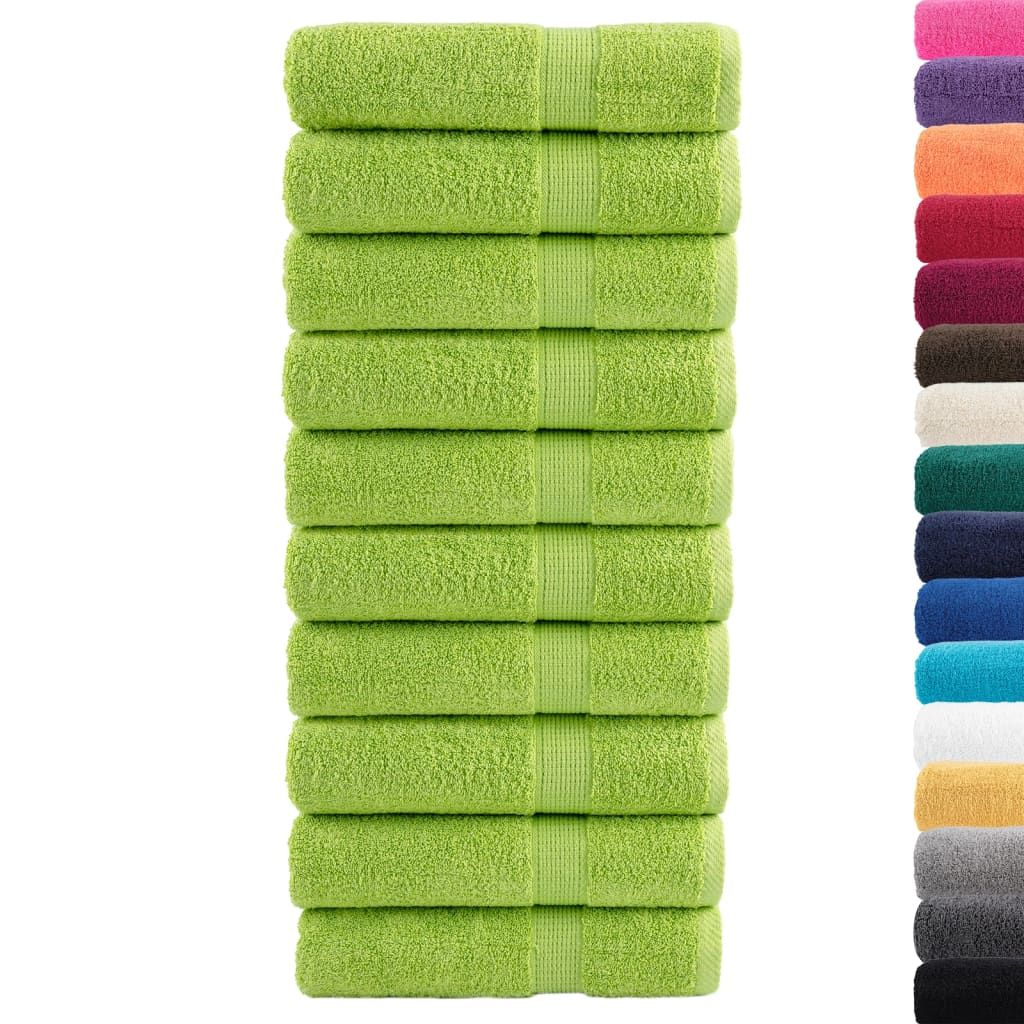 Asciugamani da bagno Premium SOLUND 10 pz Verde mela 100x150 cm 600 g/m² vidaXL