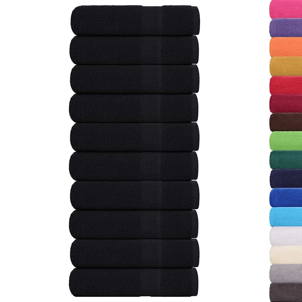 Asciugamani da doccia FROGN 10 pz Nero 70x140 cm 360 g/m² vidaXL