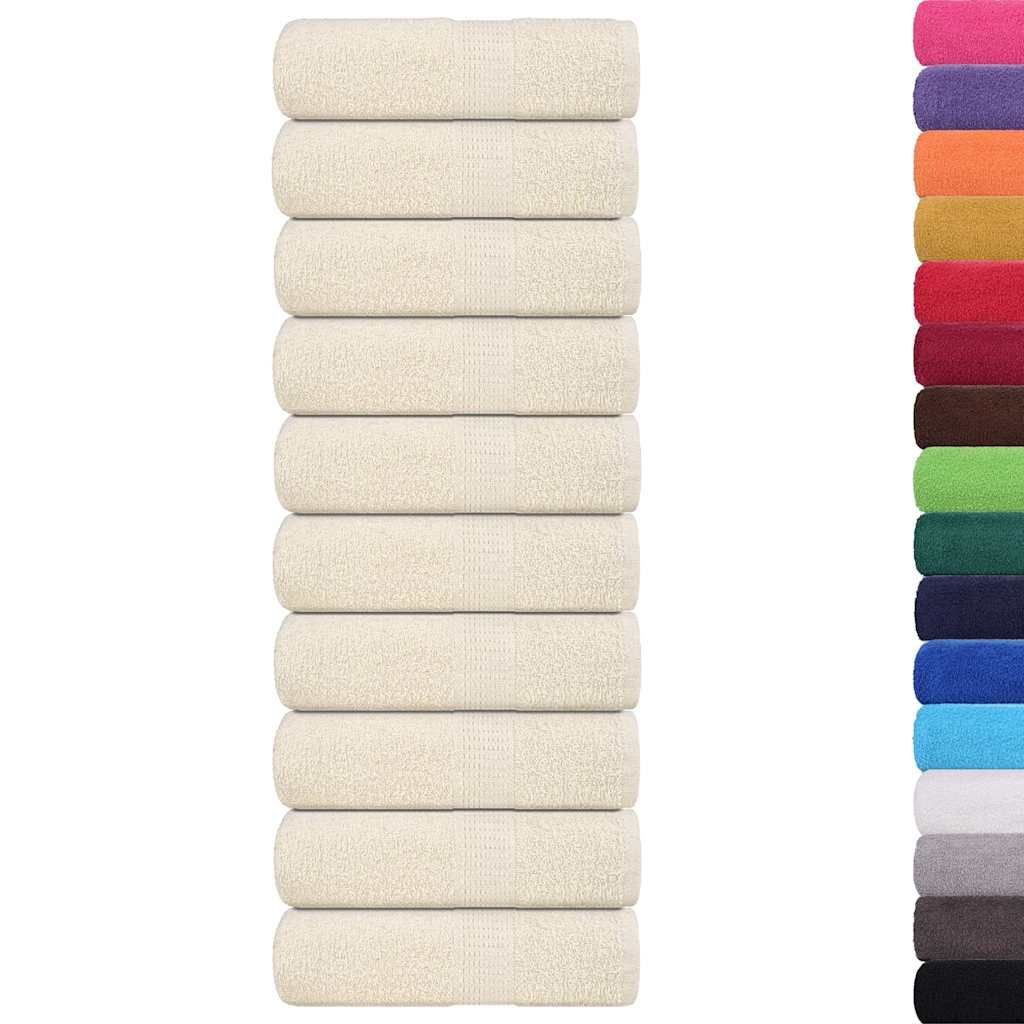 Asciugamani per ospiti FROGN 10 pz Crema 30x50 cm 360 g/m² vidaXL