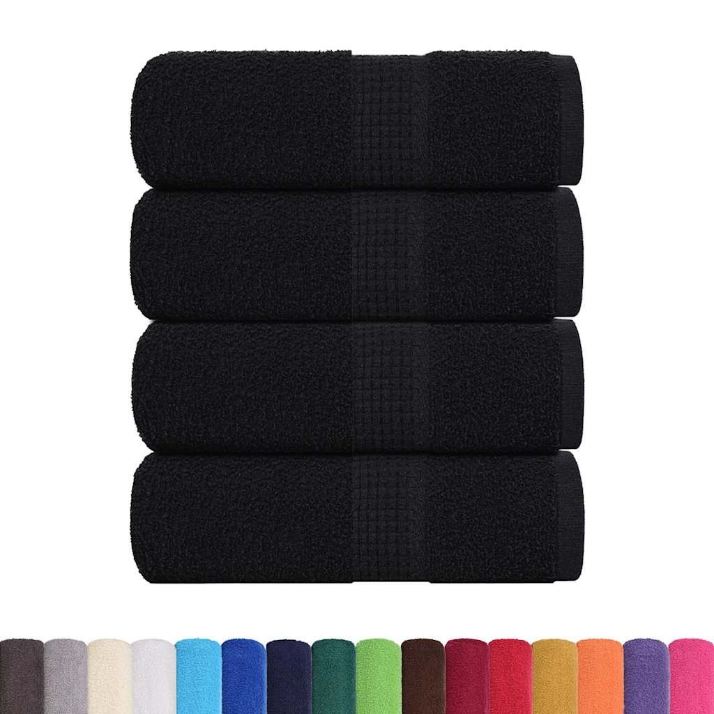 Asciugamani per ospiti FROGN 4 pz Nero 30x50 cm 360 g/m² vidaXL