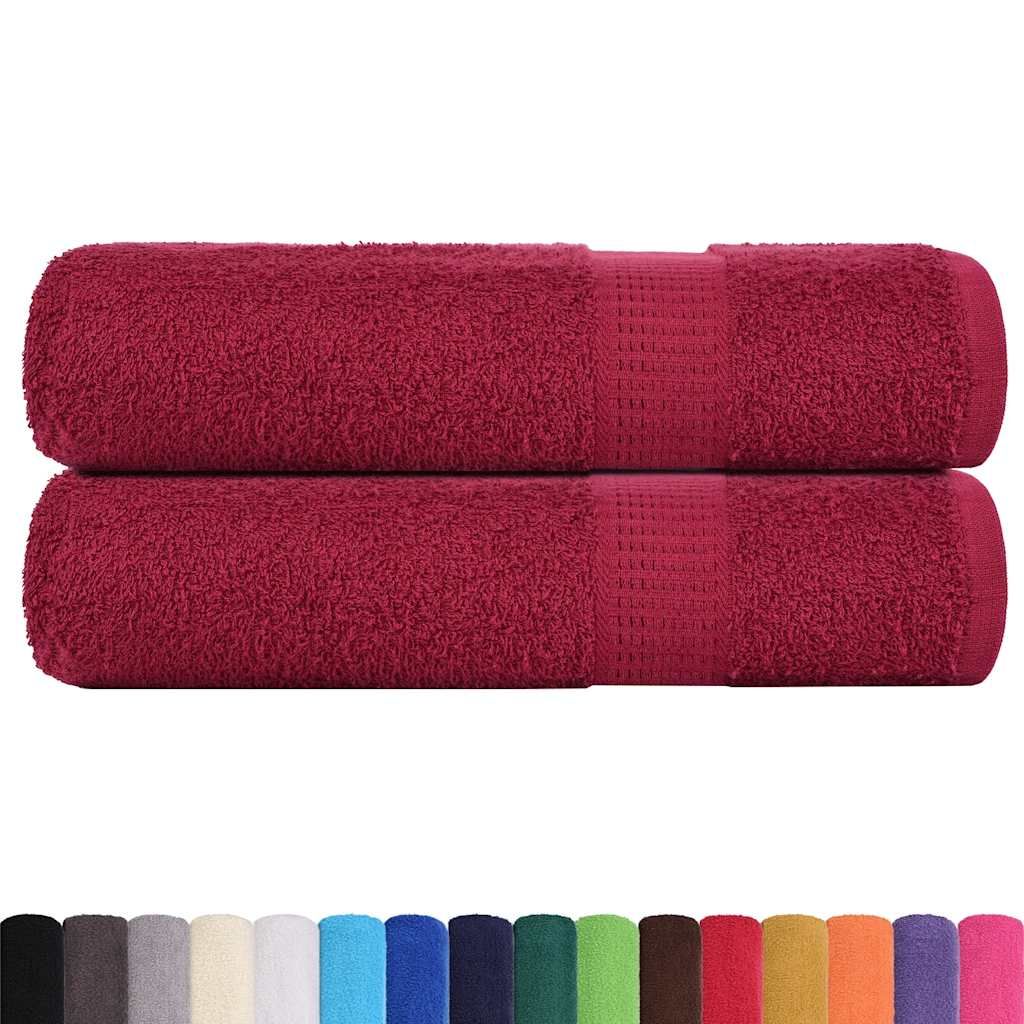 Asciugamani da bagno FROGN 2 pz Bordeaux 100x150 cm 360 g/m² vidaXL