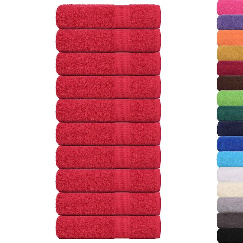 Asciugamani da bagno FROGN 10 pz Rosso 100x150 cm 360 g/m² vidaXL