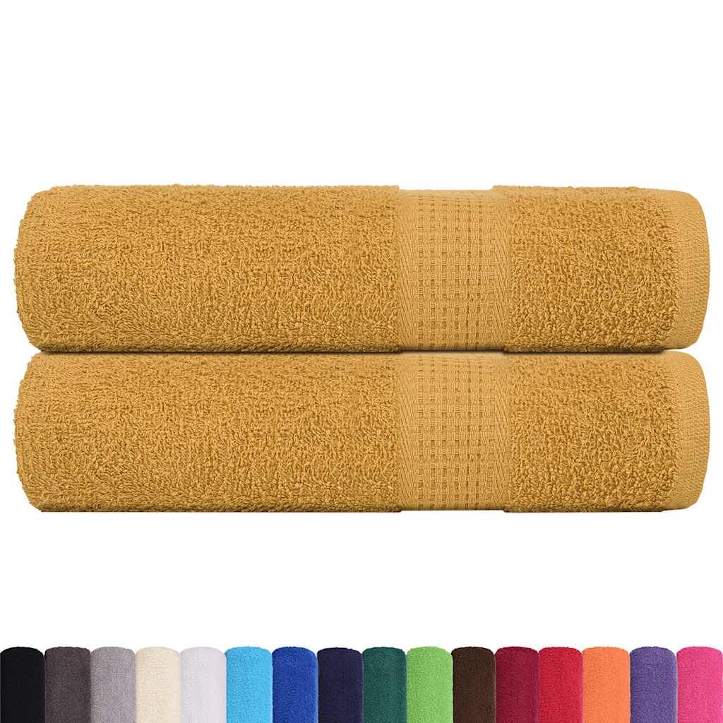 Asciugamani FROGN 2 pz Oro 50x100 cm 360 g/m² vidaXL