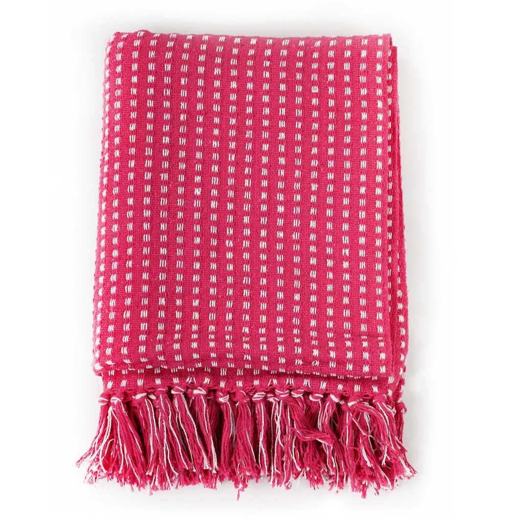 Copriletto in Cotone a Quadri 220x250 cm Rosa vidaXL
