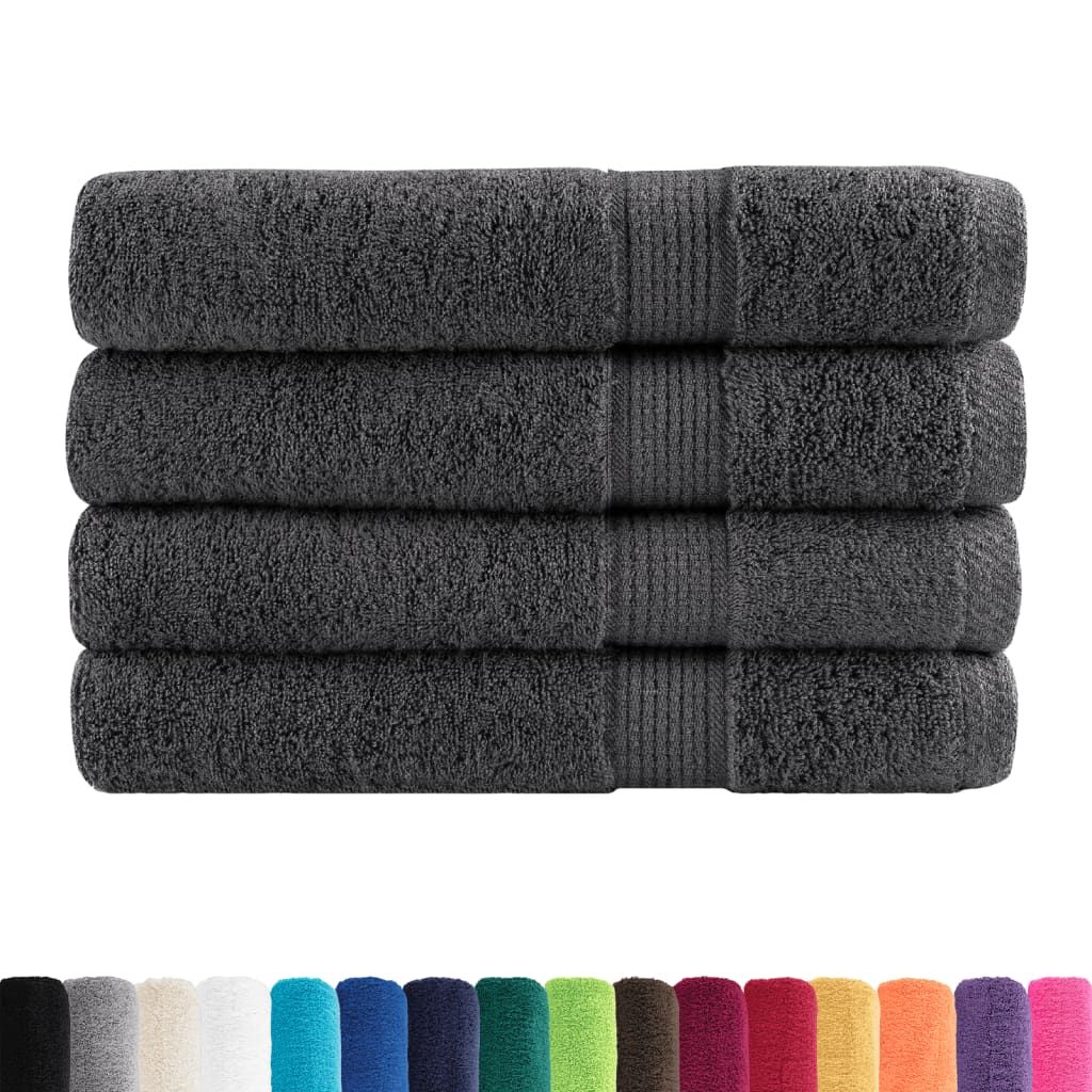 Asciugamani Premium SOLUND 4 pz Antracite 100x200 cm 600 g/m² vidaXL