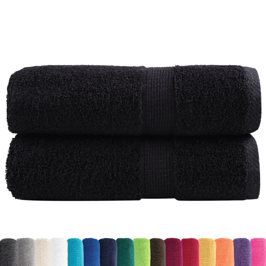 Asciugamani per Ospiti SOLUND 2 pz Neri 30x50 cm 600 g/m² vidaXL