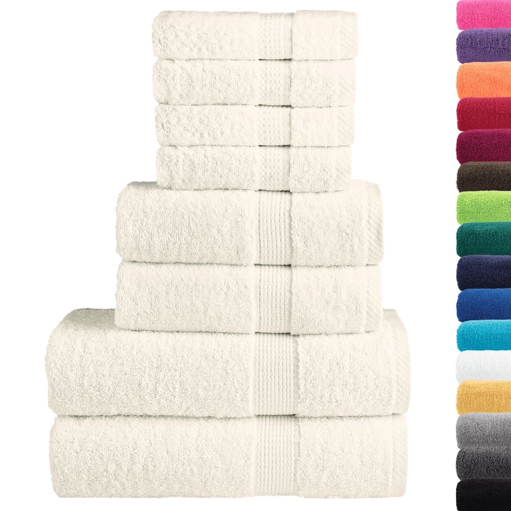 Set ASciugamani SOLUND 8 pz Crema 600 gsm vidaXL