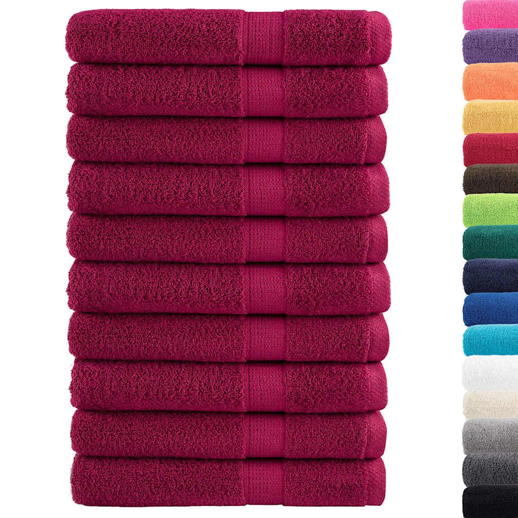 Asciugamani Premium SOLUND 10 pz Bordeaux 100x200 cm 600 g/m² vidaXL
