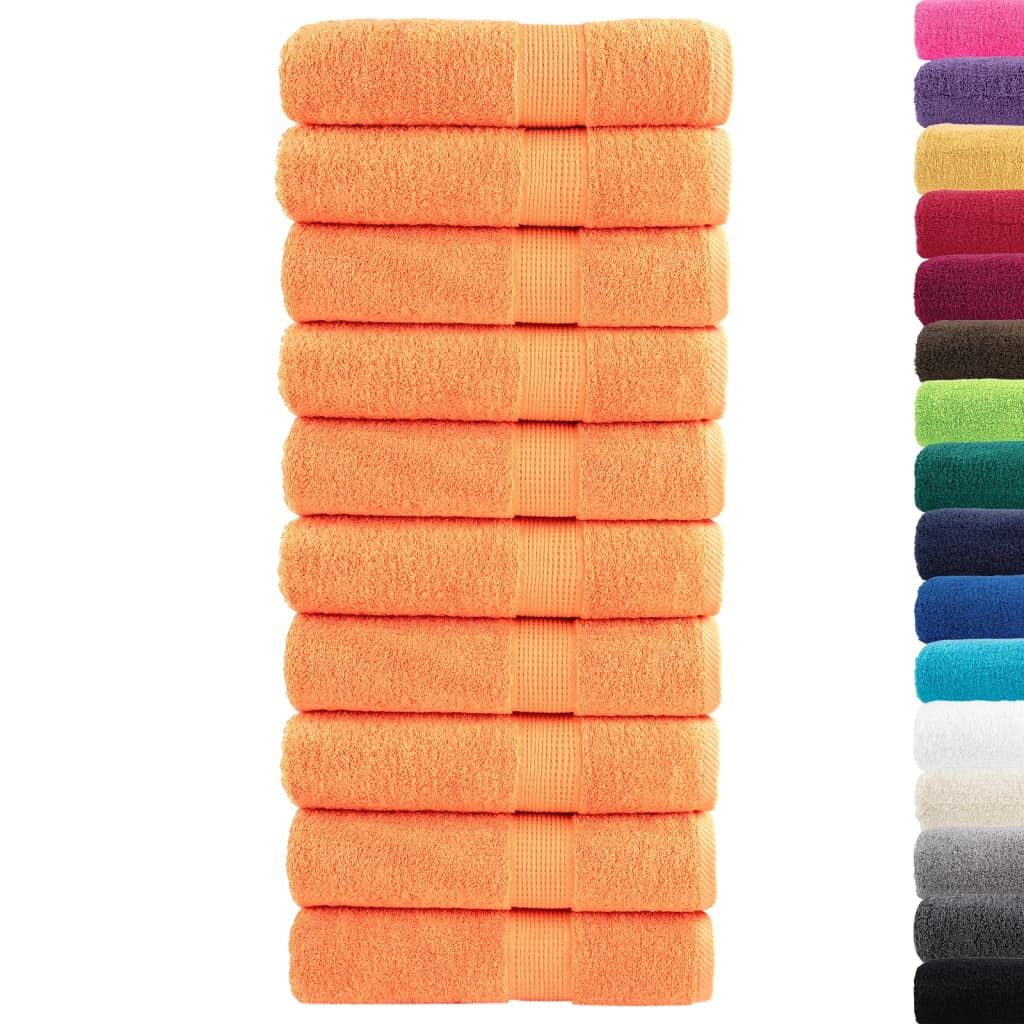 Asciugamani da bagno Premium SOLUND 10 pz Arancione 100x150 cm 600 g/m² vidaXL