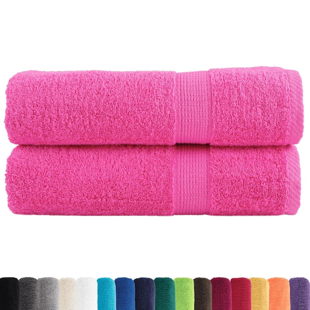 Asciugamani da bagno Premium SOLUND 2 pz Rosa 100x150 cm 600 g/m² vidaXL