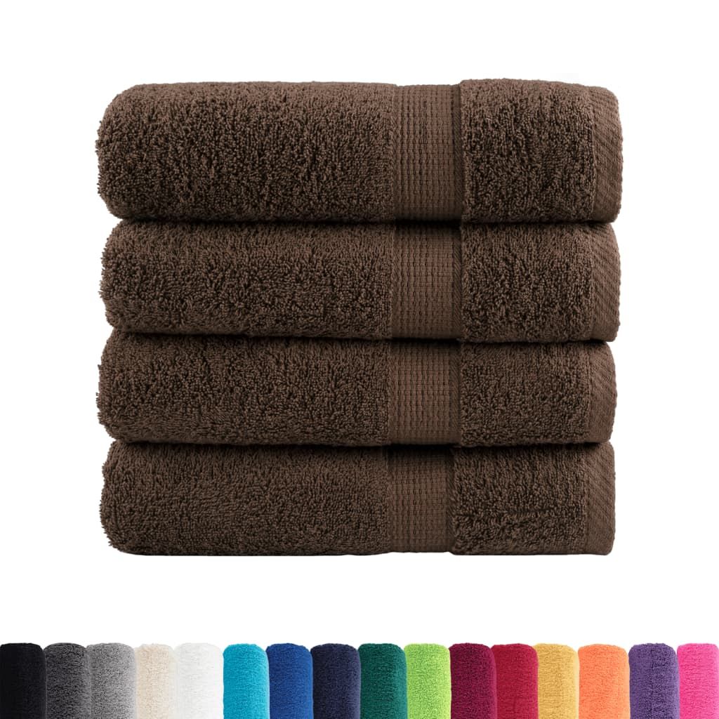 Asciugamani da bagno Premium SOLUND 4 pz Marrone 100x150 cm 600 g/m² vidaXL