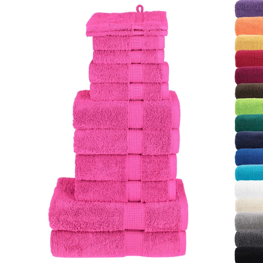Set ASciugamani SOLUND 12 pz Rosa 600 gsm vidaXL