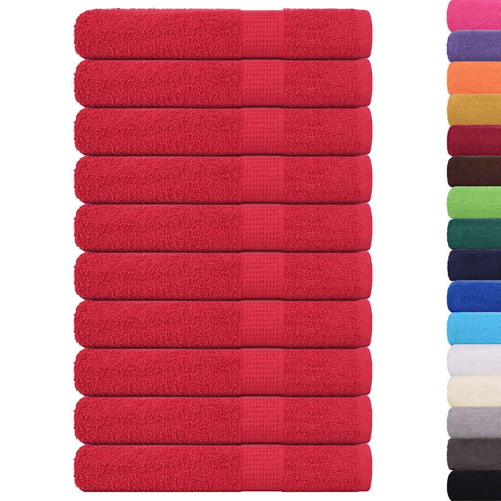 Asciugamani per sauna FROGN 10 pezzi Rosso 80x200 cm 360 g/m² vidaXL