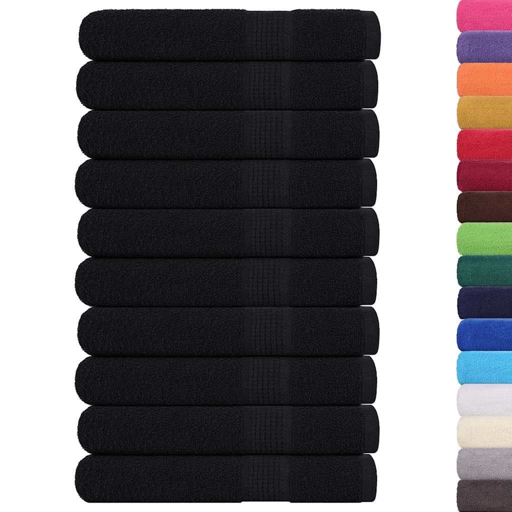 Asciugamani per sauna FROGN 10 pezzi Nero 80x200 cm 360 g/m² vidaXL