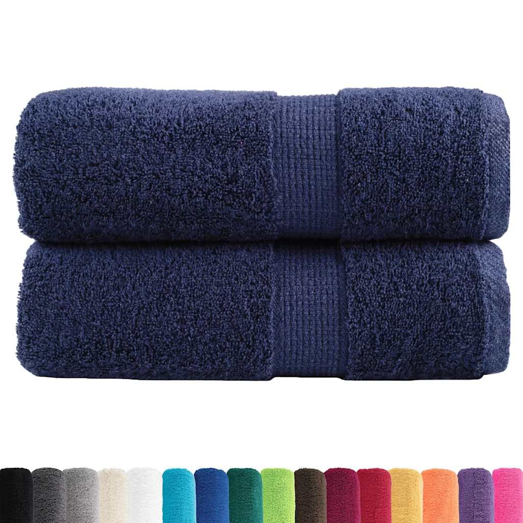 Asciugamani Premium SOLUND 2 pz Blu Navy 30x30 cm 600 g/m² vidaXL